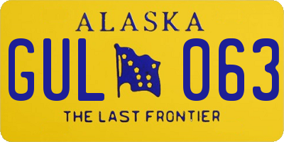 AK license plate GUL063