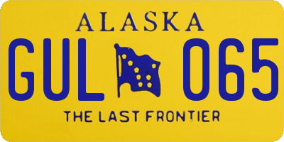 AK license plate GUL065