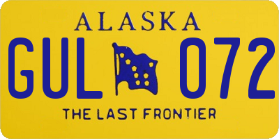 AK license plate GUL072