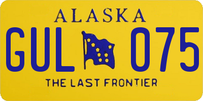 AK license plate GUL075