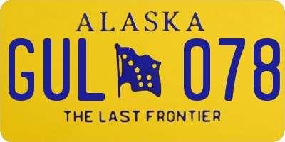 AK license plate GUL078