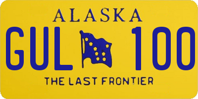 AK license plate GUL100