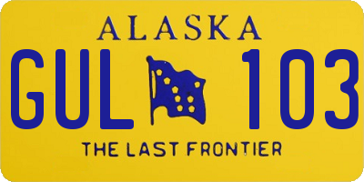 AK license plate GUL103