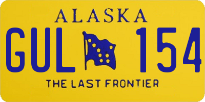 AK license plate GUL154
