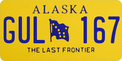 AK license plate GUL167