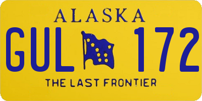AK license plate GUL172