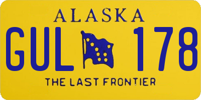 AK license plate GUL178