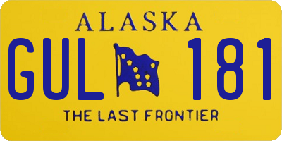 AK license plate GUL181