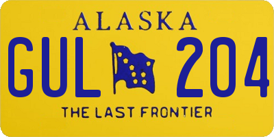 AK license plate GUL204