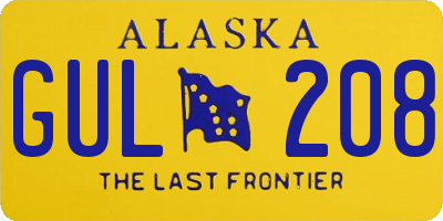 AK license plate GUL208