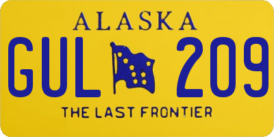 AK license plate GUL209