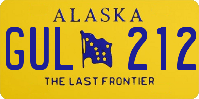 AK license plate GUL212