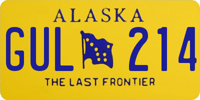 AK license plate GUL214