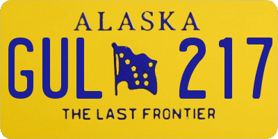 AK license plate GUL217