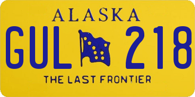 AK license plate GUL218