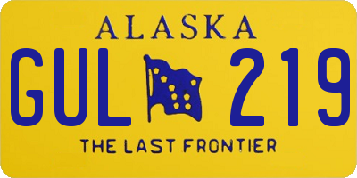 AK license plate GUL219