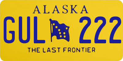 AK license plate GUL222