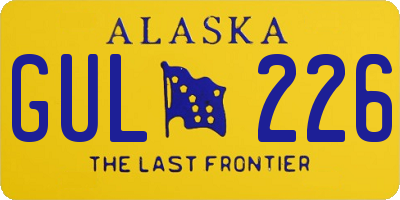AK license plate GUL226