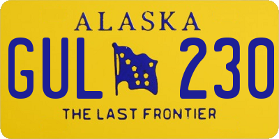 AK license plate GUL230