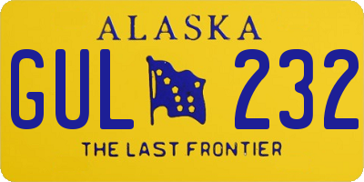 AK license plate GUL232