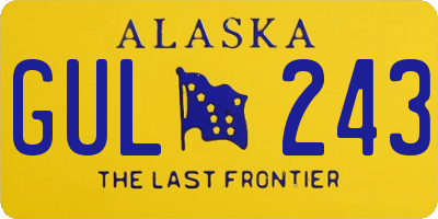 AK license plate GUL243