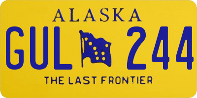 AK license plate GUL244