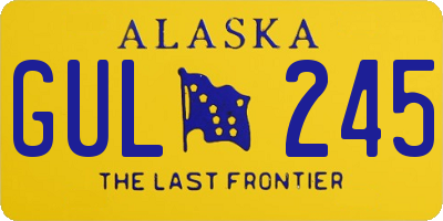 AK license plate GUL245