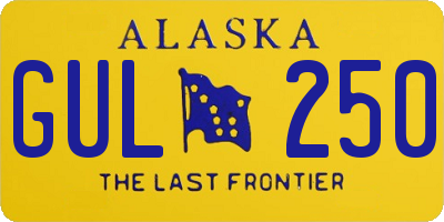 AK license plate GUL250