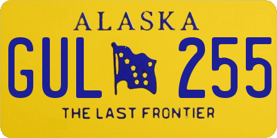 AK license plate GUL255