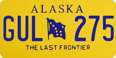 AK license plate GUL275