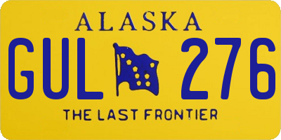 AK license plate GUL276