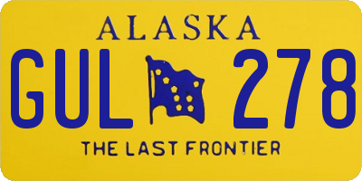 AK license plate GUL278