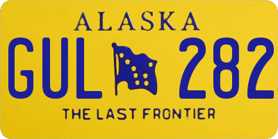 AK license plate GUL282