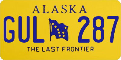 AK license plate GUL287