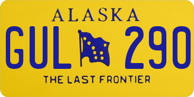 AK license plate GUL290