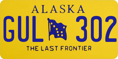 AK license plate GUL302