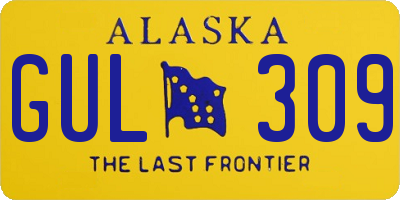 AK license plate GUL309