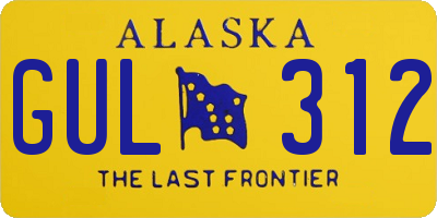 AK license plate GUL312