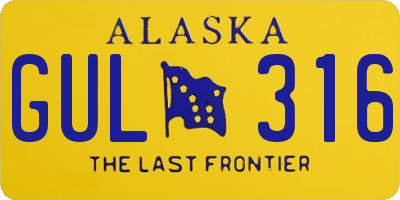 AK license plate GUL316