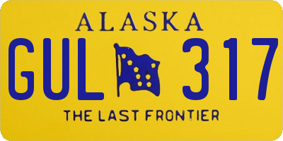 AK license plate GUL317