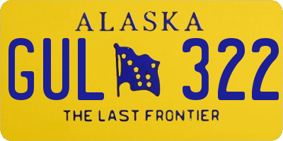 AK license plate GUL322