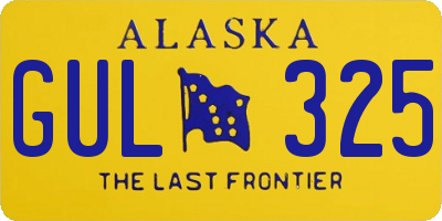 AK license plate GUL325