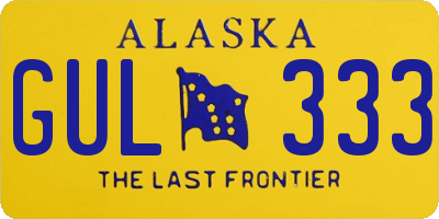 AK license plate GUL333