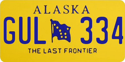 AK license plate GUL334