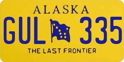 AK license plate GUL335