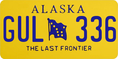 AK license plate GUL336