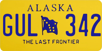 AK license plate GUL342