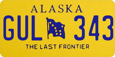 AK license plate GUL343