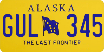 AK license plate GUL345