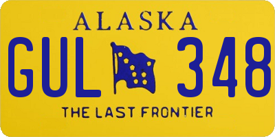 AK license plate GUL348